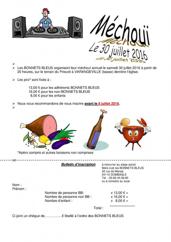 INSCRIPTION MECHOUI 2016