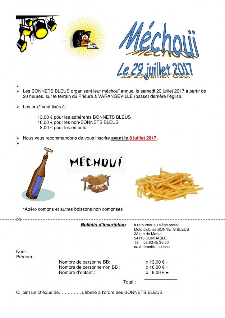 Bulletin inscrip MECHOUI 2017