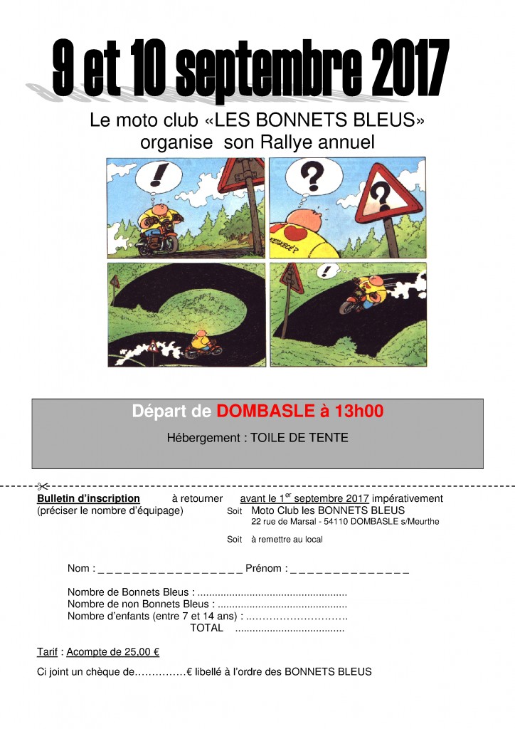BulletinInscription RALLY 2017